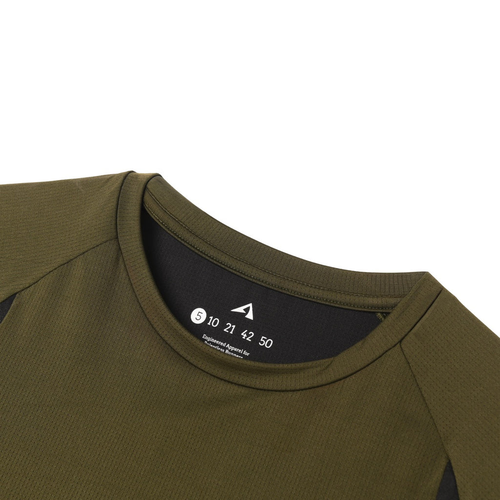 CORTE RUNNING JERSEY WOMEN SS OLIVE - BLACK