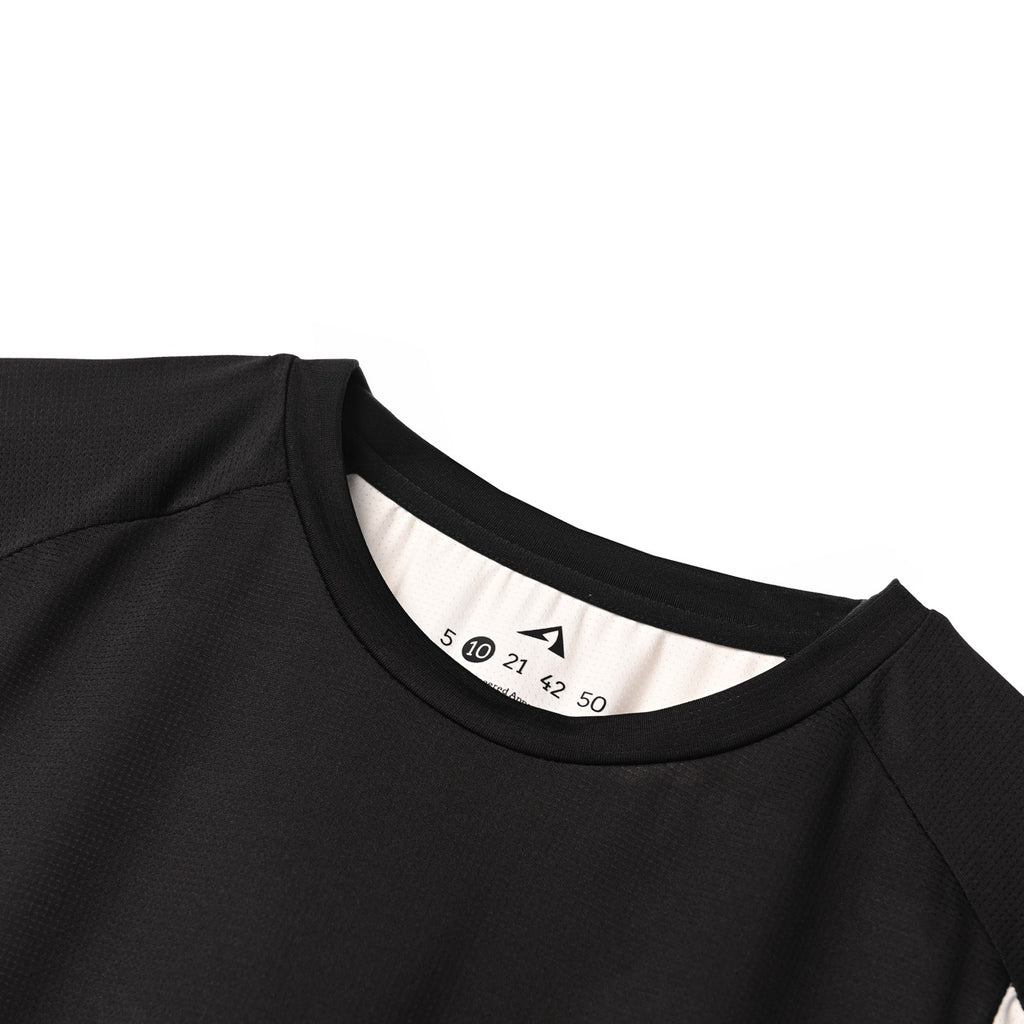 ARCHE CORTE RUNNING JERSEY WOMEN'S BLACK-WHITE SHORT SLEEVE